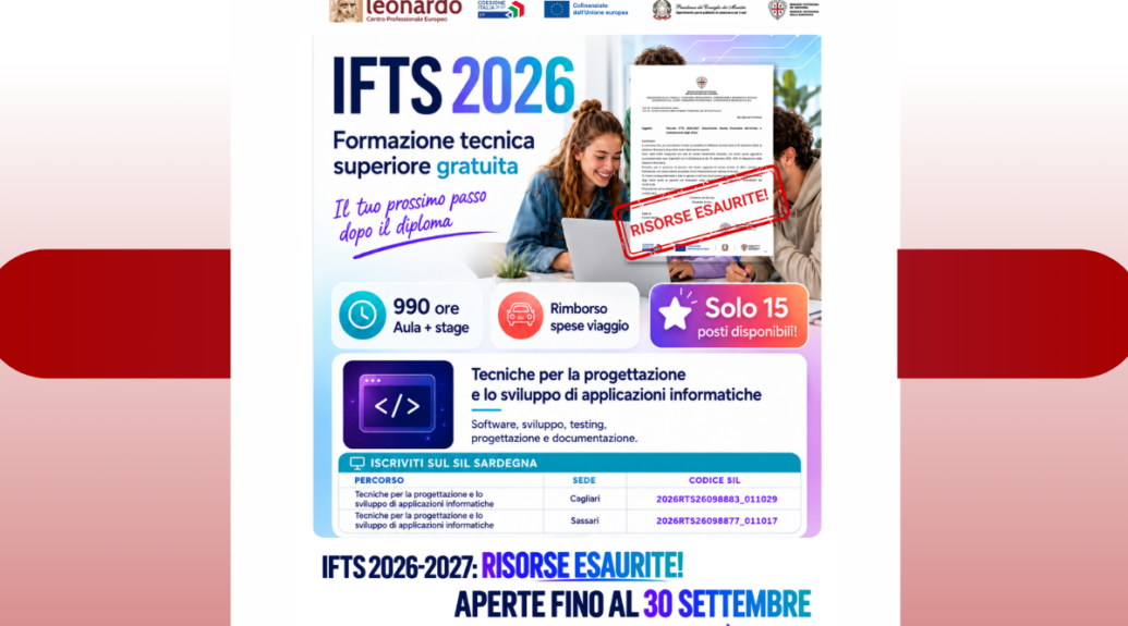 IFTS 2026-2027: risorse esaurite, ma restano aperte fino al 30 settembre le candidature ai percorsi già finanziati